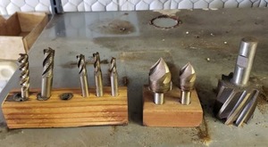 lot 56 image: Lot of End Mills & Lathe Drilling Attachments