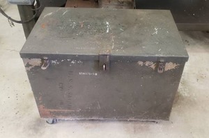 lot 72 image: Vintage USS Saipan Metal Storage Trunk, So COOL  Contents Not Included.