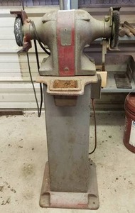 lot 87 image: Vintage Thor Heavy Duty Bench Grinder w Stand & Light.  These are built to last forever