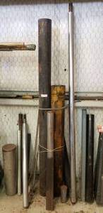 lot 91 image: Large Lot of VERY HEAVY Solid Steel Bar Stock & Steel Rods