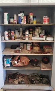 lot 116 image: Storage cabinet plus contents as shown