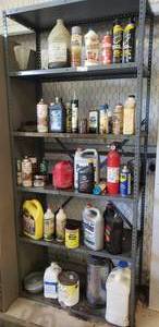 lot 122 image: Metal utility shelf plus contents as shown
