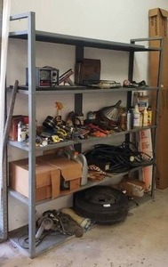 lot 129 image: Metal utility shelf (Contents not included)
