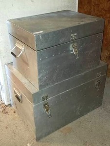 lot 276 image: Lot of 2 Steel Tack Trunks