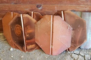 lot 295 image: Lot of 6 Polished Copper 6-Sided Sheet Blanks