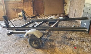 lot 296 image: Custom Dual Motorcycle  Dirt Bike Trailer.  Holds 2 Motorcycles