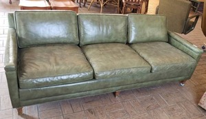lot 313 image: Niemann Mid-Century Leather Couch