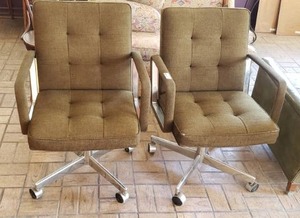 lot 314 image: Mid-Century Shaw-Walker rolling office chairs, excellent condition (Bid is times the quantity of 2)