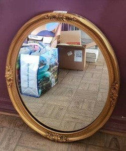 lot 318 image: Large round ornate framed mirror