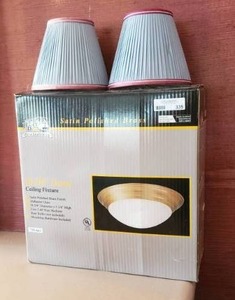 lot 335 image: Hampton Bay dome ceiling light plus lamp shades