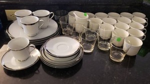 lot 348 image: Royal Song fine China set, Made in England coffee cup set and glasses