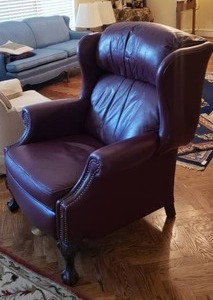 lot 452 image: Bradington Young leather wing back chair