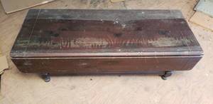 lot 30 image: Wooden Drop Leaf Coffee Table w Damaged Leg