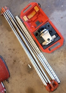 lot 167 image: David White instruments surveying meridian transit level plus tripod