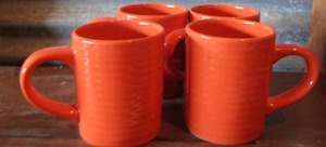 lot 4 image: Royal Norfolk coffee cups all orange qty 4