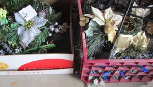 lot 46 image: Christmas lights- yard lights and floral arrangements