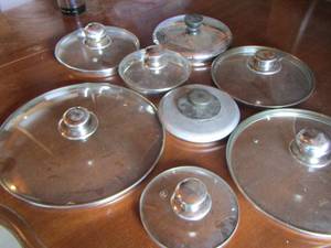 lot 48 image: 3 Misc. pot and pan lids