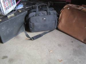 lot 51 image: Black briefcase - computer bag- brown luggage