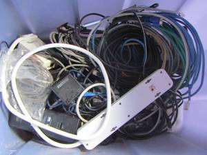 lot 55 image: Tub of misc. computer wires and such