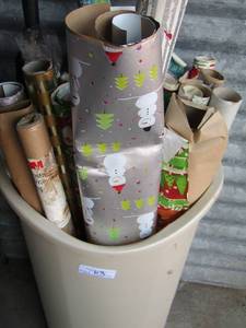 lot 63 image: Large bucket full of wrapping paper