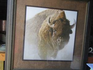 lot 71 image: Buffalo painting By Robert Bateman in 1997 very beautiful piece- 3939