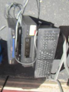 lot 91 image: Keyboard- computer tower- 2 VHS  players one has remote