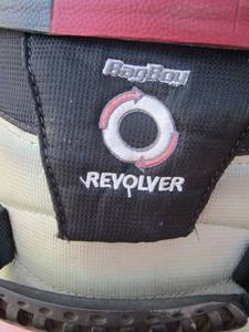 lot 99 image: Bag boy golf bag with misc. golf clubs not a set just random ones