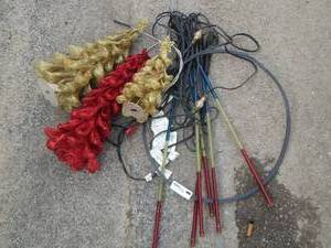 lot 131 image: Red white & blue yard dcor lights- red and gold tree dcor