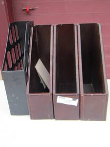 lot 140 image: 1 plastic and 3 wooden paper sorters filers