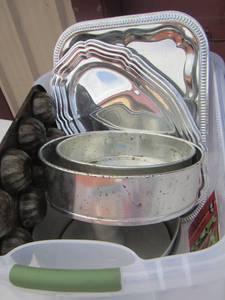 lot 163 image: baking lot- cake and muffin pans- serving platters
