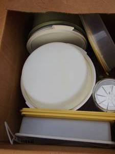 lot 168 image: Large Tupperware lot cake pans pepper grinder