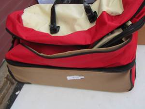 lot 175 image: MB new York red and tan luggage , great condition