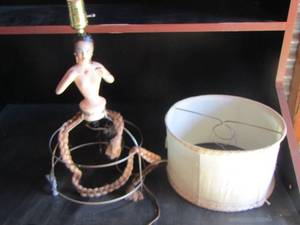 lot 221 image: Indian women lamp with shade