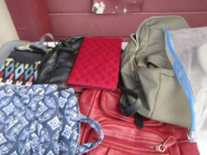 lot 225 image: backpack lot- small bags- hand bags and purses