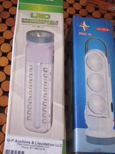 lot 287 image: GH- 666 rechargeable emergency light, fully charged can last up to 8 hours NEW qty 2