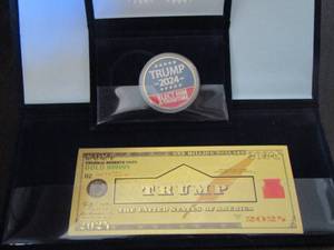 lot 308 image: Trump bill &Trump coin combo NEW