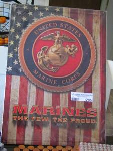 lot 317 image: U.S Marine Corp metal sign NEW