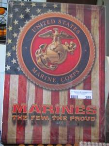lot 318 image: U.S Marine Corp metal sign NEW