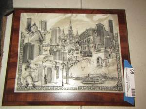 lot 66 image: JOHN WILLS STUDIO HAND CRAFTED IN CULTURED MARBLE PLAQUE 10 X 12