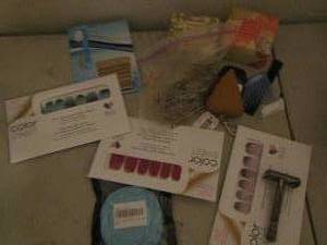 lot 154 image: SINGLE BLADE RAZOR, NAIL POLISH SLIPS, BOBBY PINS PLUS