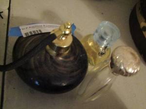 lot 188 image: 3 Vintage pump perfume bottles