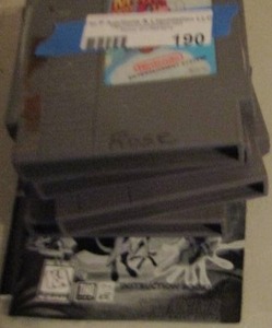 lot 190 image: O  riginal Nintendo games qty 4 Yoshi, ninja turtles, super Mario bros 2