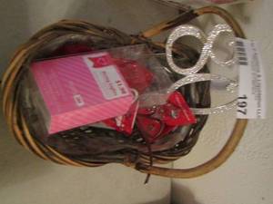 lot 197 image: valentines dcor, string lights, mini coffee cups, birthday crown, merry Christmas ornament
