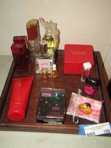 lot 198 image: lot of new and used perfume, hand sanitizer and more