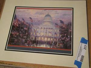 lot 217 image: approx 9x12 White House painting