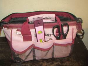 lot 233 image: essentials bag with small hand tools, plyers, a level and more