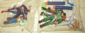 lot 260 image: small figurine toys Spiderman, woody, G I Joe and more