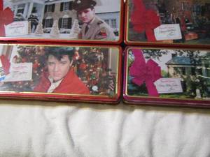 lot 301 image: Elvis Presley Tin cans qty 4
