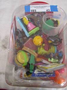 lot 43 image: Tub of misc. small toys, used and new most are from Happy meals at various food locations