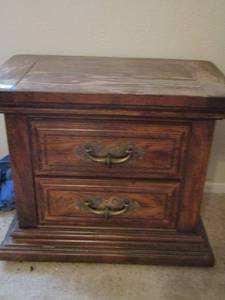lot 69 image: 2 DRAWER WOODEN NIGHT STAND NO NAME SIZE 23X27 12 X 16